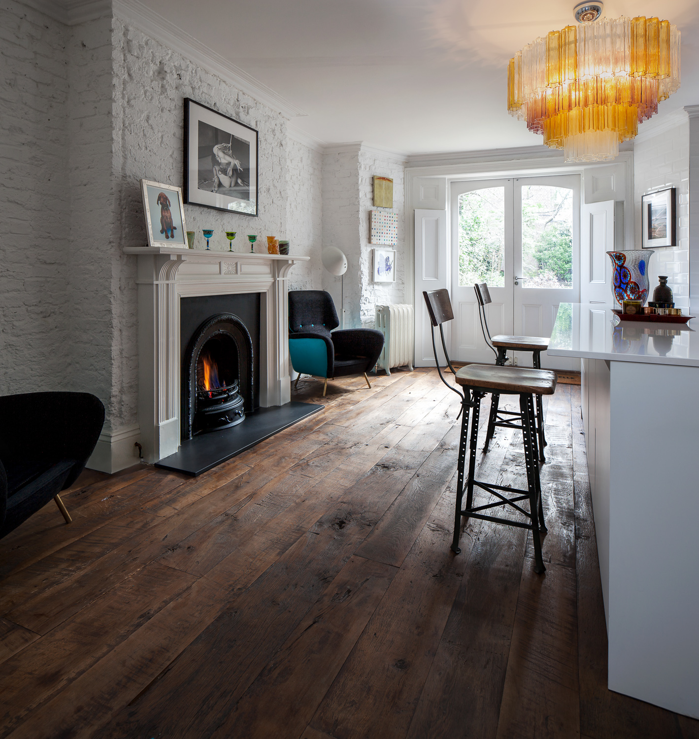 Living Room Dark Brown Laminate Flooring - LAMINATE FLOORING