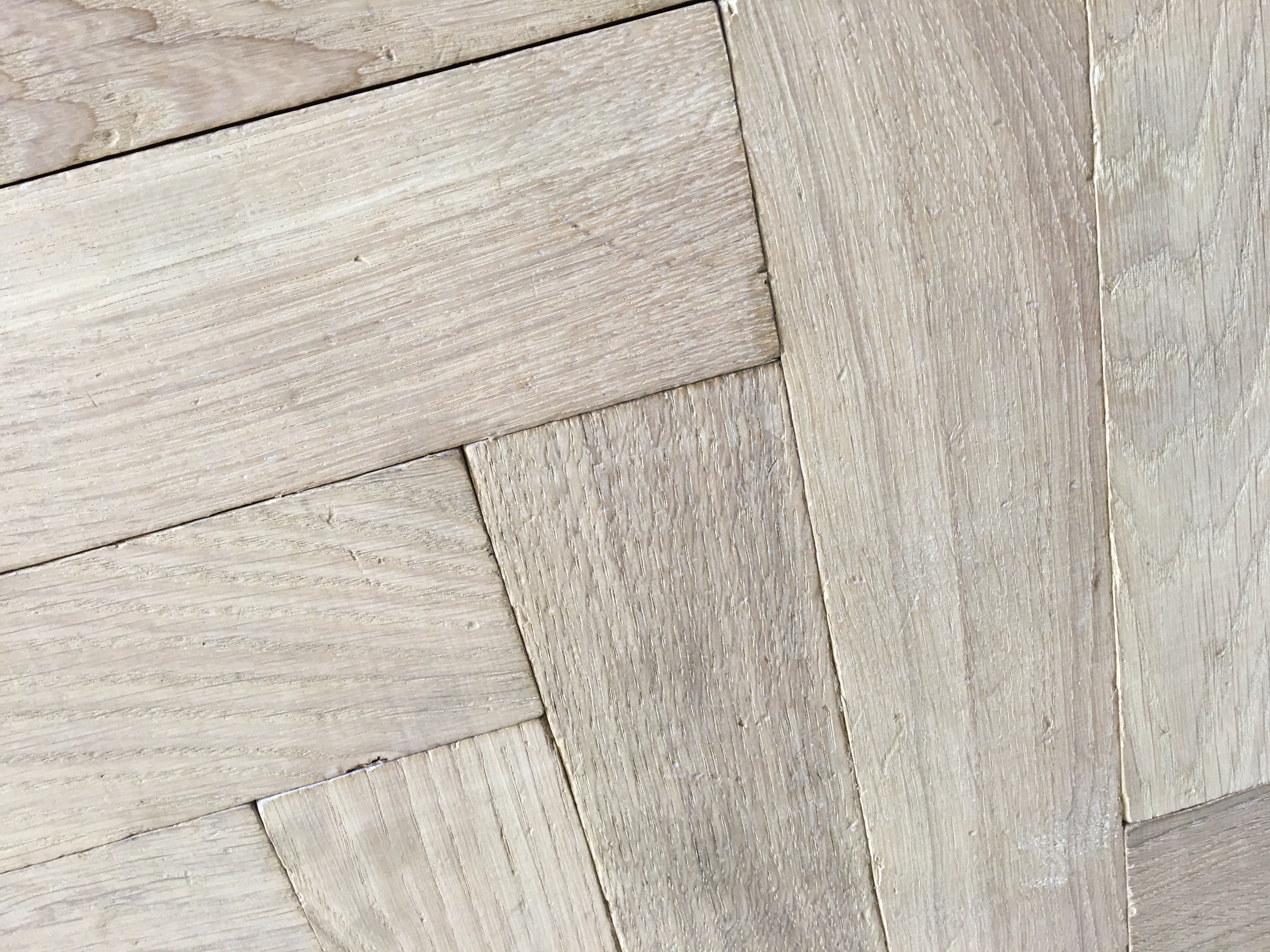 Traditional White Oak European Herringbone Panels Parquet